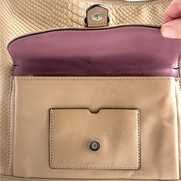 Coach F31283 Charlie Python Leather Hobo Tote Shoulder Handbag MSRP $498 - Picture 4 of 15